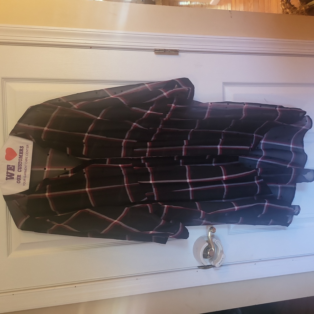 TORRID Size 4 Tunic black with red/white stripes